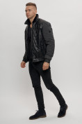 Купить Классическая куртка из экокожи мужская черного цвета 2386Ch, фото 2