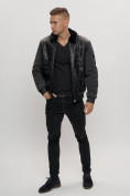 Купить Классическая куртка из экокожи мужская черного цвета 2386Ch, фото 5
