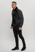Купить Классическая куртка из экокожи мужская черного цвета 2386Ch, фото 7