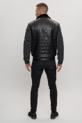 Купить Классическая куртка из экокожи мужская черного цвета 2386Ch, фото 9