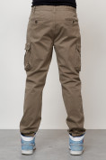 Купить Джинсы карго мужские с накладными карманами бежевого цвета 2401B, фото 4