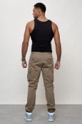 Купить Джинсы карго мужские с накладными карманами бежевого цвета 2401B, фото 8