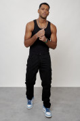Купить Джинсы карго мужские с накладными карманами черного цвета 2401Ch, фото 10