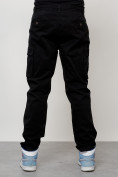 Купить Джинсы карго мужские с накладными карманами черного цвета 2401Ch, фото 4