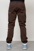 Купить Джинсы карго мужские с накладными карманами коричневого цвета 2401K, фото 9