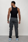 Купить Джинсы карго мужские с накладными карманами темно-серого цвета 2401TC, фото 4
