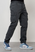 Купить Джинсы карго мужские с накладными карманами темно-серого цвета 2401TC, фото 7