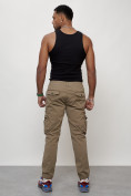 Купить Джинсы карго мужские с накладными карманами бежевого цвета 2402B, фото 12
