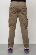 Купить Джинсы карго мужские с накладными карманами бежевого цвета 2402B, фото 8