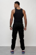 Купить Джинсы карго мужские с накладными карманами черного цвета 2402Ch, фото 8