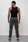 Купить Джинсы карго мужские с накладными карманами темно-серого цвета 2402TC, фото 11