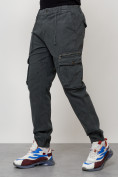 Купить Джинсы карго мужские с накладными карманами темно-серого цвета 2402TC, фото 2