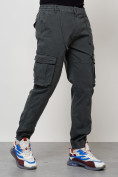 Купить Джинсы карго мужские с накладными карманами темно-серого цвета 2402TC, фото 3