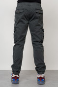 Купить Джинсы карго мужские с накладными карманами темно-серого цвета 2402TC, фото 4