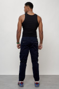 Купить Джинсы карго мужские с накладными карманами темно-синего цвета 2402TS, фото 4