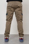 Купить Джинсы карго мужские с накладными карманами бежевого цвета 2403-1B, фото 5