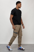 Купить Джинсы карго мужские с накладными карманами бежевого цвета 2403-1B, фото 8