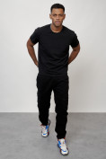Купить Джинсы карго мужские с накладными карманами черного цвета 2403-1Ch, фото 10