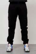 Купить Джинсы карго мужские с накладными карманами черного цвета 2403-1Ch, фото 2