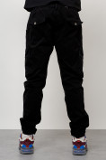 Купить Джинсы карго мужские с накладными карманами черного цвета 2403-1Ch, фото 5
