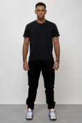 Купить Джинсы карго мужские с накладными карманами черного цвета 2403-1Ch, фото 6