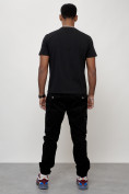 Купить Джинсы карго мужские с накладными карманами черного цвета 2403-1Ch, фото 9