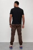 Купить Джинсы карго мужские с накладными карманами коричневого цвета 2403-1K, фото 4