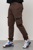 Купить Джинсы карго мужские с накладными карманами коричневого цвета 2403-1K, фото 6