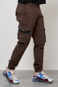 Купить Джинсы карго мужские с накладными карманами коричневого цвета 2403-1K, фото 7