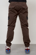 Купить Джинсы карго мужские с накладными карманами коричневого цвета 2403-1K, фото 8