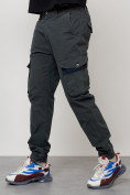 Купить Джинсы карго мужские с накладными карманами темно-серого цвета 2403-1TC, фото 2