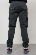 Купить Джинсы карго мужские с накладными карманами темно-серого цвета 2403-1TC, фото 4