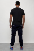 Купить Джинсы карго мужские с накладными карманами темно-синего цвета 2403-1TS, фото 4