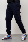 Купить Джинсы карго мужские с накладными карманами темно-синего цвета 2403-1TS, фото 6