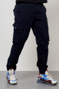 Купить Джинсы карго мужские с накладными карманами темно-синего цвета 2403-1TS, фото 7