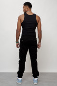 Купить Джинсы карго мужские с накладными карманами черного цвета 2404Ch, фото 3