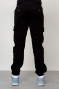 Купить Джинсы карго мужские с накладными карманами черного цвета 2404Ch, фото 7