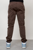 Купить Джинсы карго мужские с накладными карманами коричневого цвета 2404K, фото 2