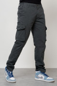 Купить Джинсы карго мужские с накладными карманами темно-серого цвета 2404TC, фото 4