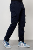 Купить Джинсы карго мужские с накладными карманами темно-синего цвета 2404TS, фото 5
