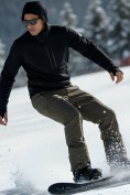 Купить Полукомбинезон утепленный мужской зимний горнолыжный цвета хаки 2405Kh, фото 5