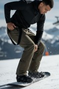 Купить Полукомбинезон утепленный мужской зимний горнолыжный цвета хаки 2405Kh, фото 2