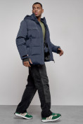 Купить Куртка мужская зимняя горнолыжная темно-синего цвета 2407TS, фото 17