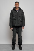 Купить Куртка - жилетка трансформер 2 в 1 мужская зимняя черного цвета 2409Ch, фото 15
