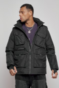 Купить Куртка - жилетка трансформер 2 в 1 мужская зимняя черного цвета 2409Ch, фото 2