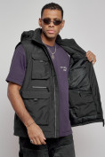 Купить Куртка - жилетка трансформер 2 в 1 мужская зимняя черного цвета 2409Ch, фото 22