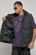 Купить Куртка - жилетка трансформер 2 в 1 мужская зимняя черного цвета 2409Ch, фото 23
