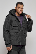 Купить Куртка - жилетка трансформер 2 в 1 мужская зимняя черного цвета 2409Ch, фото 3