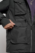 Купить Куртка - жилетка трансформер 2 в 1 мужская зимняя черного цвета 2409Ch, фото 4