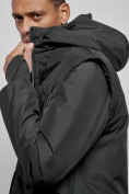 Купить Куртка - жилетка трансформер 2 в 1 мужская зимняя черного цвета 2409Ch, фото 5